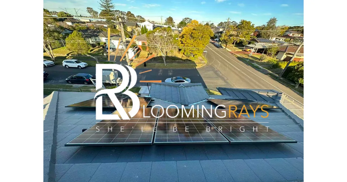 The Blacktown customer's roof with its Blooming Rays solar array